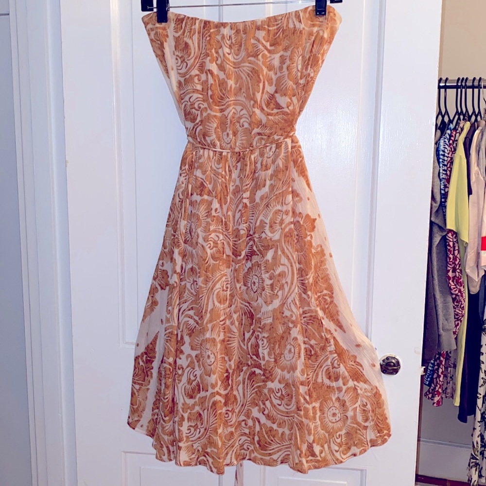 Diane Von Furstenberg Gold Strapless Dress